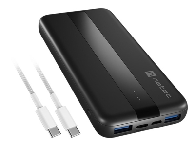 Зарядно устройство Natec Powerbank Trevi Slim Q V2 10000MAh 2X USB-A 18W + 1X USB-C 20W + USB-C - USB0-C CABLE