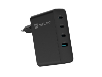 Адаптер Natec USB Charger Ribera 3X USB-C + 1x USB-A 100W, Black