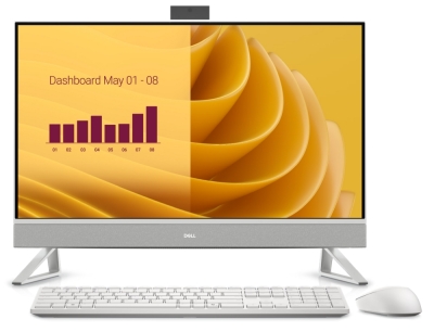 Настолен компютър - всичко в едно Dell 27 All-in-One EC27250, Intel Core 7 150U(12MB cache, 10 cores, up to 5.4 GHz), 27" FHD (1920x1080) WVA, 16GB, 2x8GB, DDR5, 5200 MT/s, 512GB M.2 PCIe SSD, Intel Graphics, Triangle Stand, 5MP IR Tilt Cam, WiFi 6E+BT, W