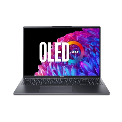 Лаптоп Acer Swift Go 16, SFG16-72-73WT,Intel Core Ultra 7 155U(up to 4.80GHz, 12MB), 16" 3.2K OLED (3200x2000) 120Hz, 32 GB LPDDR5X on board, 1000GB  NVMe SSD,Intel Graphics,QHD Cam, WiFi 6E, BT 5.3, Micro SD card,Backlit Kbd, Win 11 Home, Steel Gray