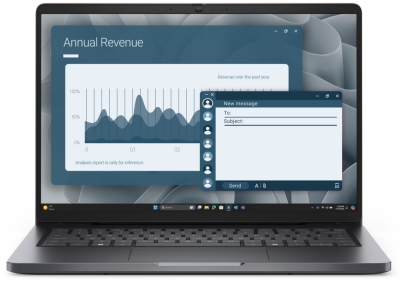 Лаптоп Dell Pro 14 PC14255, AMD Ryzen 5 PRO 230 (22 MB cache, 6cores,  up to 4.9 GHz, 16 TOPS NPU), 14" FHD+(1920x1200) IPS AG, 16GB DDR5, 512 GB SSD, AMD Radeon 760M graphics, FHD HDR IR Cam and Mic, Wi-Fi 6E, FPR, Backlit Kb+Dell EcoLoop Premier Backpac