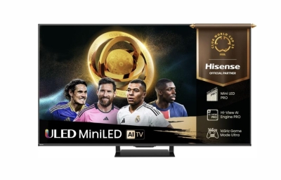 Телевизор Hisense 55"U7Q Pro, 4K Ultra HD 3840x2160, ULED, FALD, Quantum Dot, 165Hz, IPS, HDR 10+, HLG, Dolby Vision IQ, Dolby Atmos, Smart TV, WiFi 5GHz, WiFi Direct, BT, Anyview Cast,light sensor,Solar Powered Remote, 4xHDMI, 2xUSB, LAN, CI+, DVB-T2/C/S