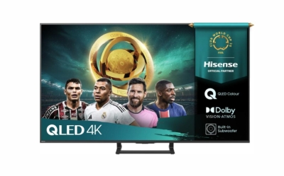 Телевизор Hisense 65" A7Q, 4K Ultra HD 3840x2160, QLED, HDR 10+, HLG, Dolby Vision, Dolby Atmos, Smart TV, Light Sensor, WiFi Direct, BT, Anyview Cast, 3xHDMI, 2xUSB, LAN, CI+, DVB-T2/C/S2, Black