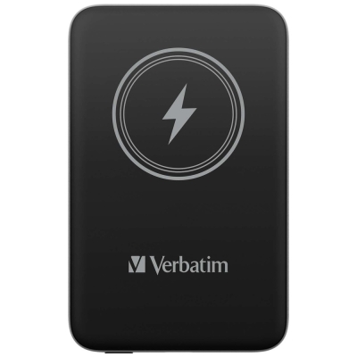 Външна батерия Verbatim MCP-10BK Power Pack 10000 mAh with UBS-C PD 20W / Magnetic Wireless Charging 15W Black