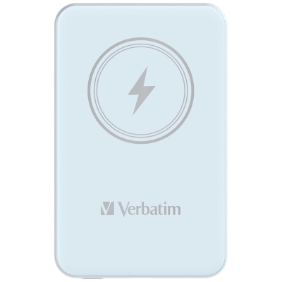 Външна батерия Verbatim MCP-5BE Power Pack 5000 mAh with UBS-C PD 20W / Magnetic Wireless Charging 15W Blue