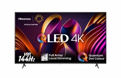 Телевизор Hisense 65" E7NQ Pro, 4K Ultra HD 3840x2160, QLED, Quantum Dot, 144Hz, HDR 10+ adaptive, HLG, Dolby Vision, DTS Virtual X, Smart TV, WiFi 5GHz, WiFi Direct, BT, Anyview Cast, 3xHDMI, 2xUSB, LAN, CI+, DVB-T2/C/S2, Black