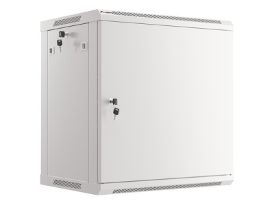 Комуникационен шкаф Lanberg rack cabinet 19" wall-mount 12U/600x450 for self-assembly with metal door grey (flat pack)