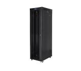 Комуникационен шкаф Lanberg rack cabinet 19" free-standing 47U/800x1000 (flat pack) with glass door lcd black v2