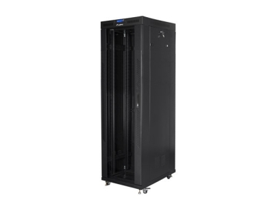 Комуникационен шкаф Lanberg rack cabinet 19" free-standing 42U/800x800 (flat pack) with glass door lcd black v2