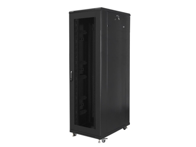 Комуникационен шкаф Lanberg rack cabinet 19" free-standing 42U/800x1000 (flat pack) with mesh door black