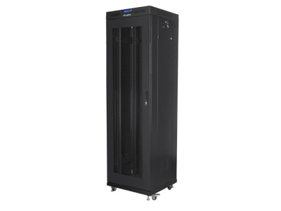 Комуникационен шкаф Lanberg rack cabinet 19" free-standing 42U/600x600 (flat pack) with mesh door lcd black v2