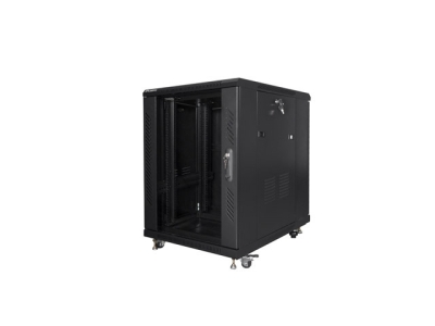 Комуникационен шкаф Lanberg rack cabinet 19" free-standing 15U/600x800 (flat pack) black