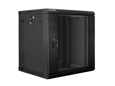Комуникационен шкаф Lanberg rack cabinet 19" double-section wall-mount 12U / 600x600 for self-assembly (flat pack), black
