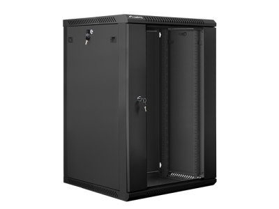 Комуникационен шкаф Lanberg rack cabinet 19" wall-mount 18U / 600x600 for self-assembly (flat pack), black