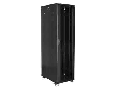 Комуникационен шкаф Lanberg rack cabinet 19" free-standing 47U / 800x1000 self-assembly flat pack, black