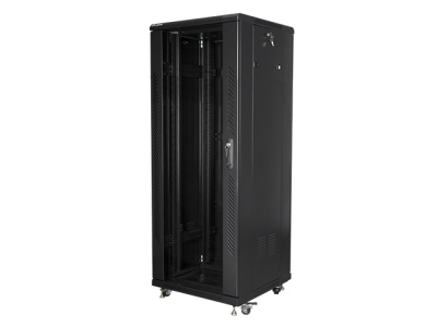 Комуникационен шкаф Lanberg rack cabinet 19" free-standing 32U / 600x600 self-assembly flat pack, black