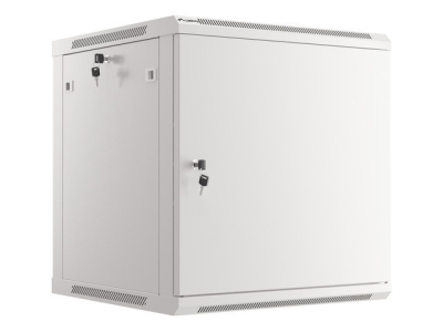 Комуникационен шкаф Lanberg rack cabinet 19" wall-mount 12U/600x600 for self-assembly with metal door grey (flat pack)