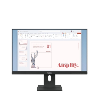 Монитор Lenovo ThinkVision E24-40 23.8" IPS, WLED, 16:9, 1920x1080, 4ms, 1300:1, 100Hz, 250 cd/m2, Tilt, Swivel, Pivot, Height Adjust Stand, HDMI, DP, VGA