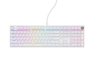 Клавиатура Genesis Mechanical Gaming Keyboard Thor 404 White RGB Backlight Gateron Yellow Pro, US Layout
