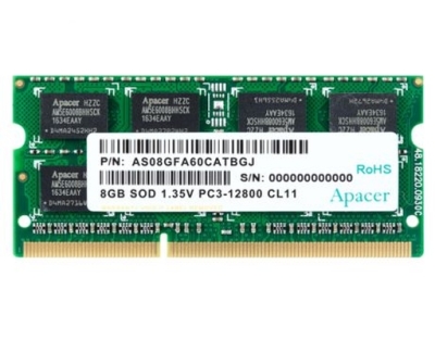 Памет Apacer 8GB Notebook Memory - DDR3 SODIMM 204pin Low Voltage 1.35V PC12800 @ 1600MHz