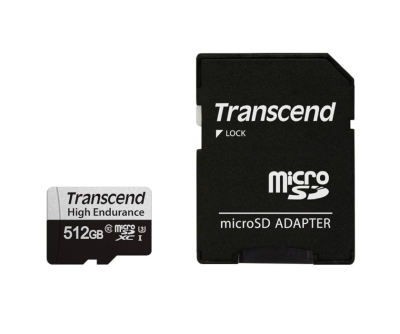 Памет Transcend 512GB micro SD w/ adapter UHS-I U3, High Endurance