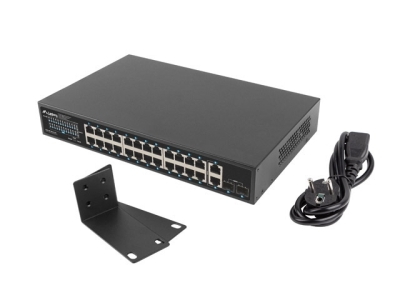 Комутатор Lanberg switch 24x 1GB poe+/2x GB 2x sfp rack 19" gigabit ethernet 360w