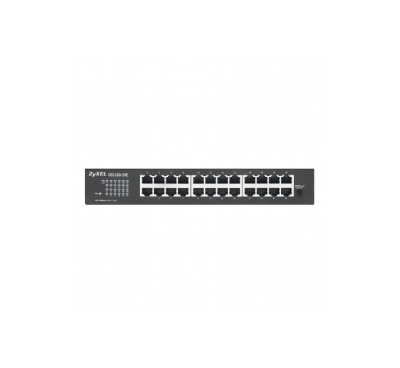 Комутатор ZyXEL GS1100-24E 24-port Gigabit Unmanaged switch v3, Fanless, 802.3az (Green), desktop/19" rackmount