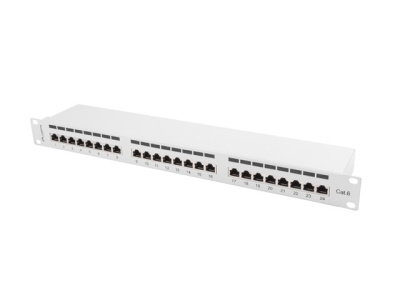 Пач панел Lanberg patch panel 24 port 1U CAT.6 shielded, grey