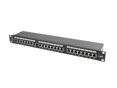 Пач панел Lanberg patch panel 24 port 1U CAT.6 shielded, black