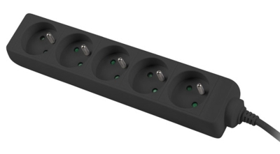Разклонител Lanberg power strip 1.5m, 5 sockets, french quality-grade copper cable, black