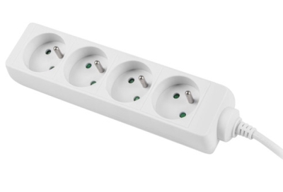 Разклонител Lanberg power strip 1.5m, 4 sockets, french quality-grade copper cable, white