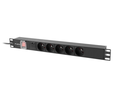 Разклонител Lanberg power distribution unit (pdu) 19" 1U 16a 2m 5x french outlets black