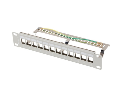 Пач панел Lanberg patch panel blank 12 port 1U 10" ftp for keystone modules grey v2