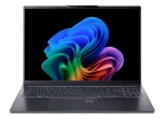 Лаптоп Acer Swift GO 16, SFG16-61-R418, AMD Ryzen 7 350 with AI (Up to 5.0GHz, 16MB), 16” WUXGA+ OLED 120Hz, Adobe&DCI-P3 100%, 1*32GB DDR5, 1024GB PCIe NVMe SSD, AMD Radeon 860M, QHD IR cam, WIFI7+BT, Win 11 Home,Titanium Gray