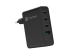 Адаптер Natec USB Charger Ribera 3X USB-C + 1x USB-A 100W, Black