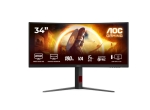 Монитор AOC CU34G4, 34" Curved 1500R VA WLED, 3440x1440@180Hz, 1ms GtG, 0.5ms MPRT, 300cd m/2, 2500:1, 80M:1 DCR, Adaptive Sync, FlickerFree, Low Blue Light, Tilt, Height Adjust, Swivel, 2xHDMI, DP