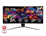 Монитор MSI MPG 341CQPX QD-OLED, 34.18", 0.03ms, 240Hz, 3440x1440(UWQHD), 21:9, CURVE 1800R, AR, FreeSync Premium Pro, CLEARMR 13000, HDR True Black 400, 1000 nits, 3000:1, DCR 150M:1, DP(1.4a), 2xHDMI 2.1, TypeC DP w/PD(98W), USB hub, Heigh Adj., Black, 