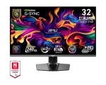 Монитор MSI MPG 322URX QD-OLED, 31.5", 0.03ms, 240Hz, Flat, 3840x2160 UHD, 16:9, G-Sync Compatible, HDR True Black 400, 450 nits, 99% DCI-P3, AG, 1.5M:1, 100M:1, DP(2.1a), 2xHDMI 2.1, 1xTypeC DP alt. w/PD (98W), USB HUB, Pivot, Heigh Adj., VESA, Black, 9.