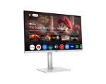 Монитор MSI Modern MD272UPSW, 27", 4ms, IPS, 3840x2160 (UHD), 16:9, Flat, Smart Google TV, Remote Control, HDR Ready, 300 nits, 1000:1, DP(1.4a), HDMI2.0b, TypeC DP alt. w/PD (65W), 2xUSB (2.0), LAN, WiFi 5, BT 5, Dolby Audio 2x3W, Pivot, Heigh Adj., Whit