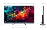 Телевизор Sharp 50FQ5EG, 50" QLED  GOOGLE TV, 4K Ultra HD 144Hz Quantum Dot 3840x2160 Aluminium Slim Frameless, AQUOS AI, DVB-T/T2/C/S/S2, 500 NIT, Active Motion 1400, HARMAN/KARDON, HDR10, Dolby Atmos, Dolby Vision, DTS:X, Google Assistant, HDMI eARC, Mi