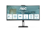 Монитор AOC CU34V5C/BK, 34" Curved 1500R VA WLED, 3440x1440@100Hz, 4ms GtG, 1ms MPRT, 300cd m/2, 3000:1, 20M:1 DCR, Adaptive Sync, FlickerFree, Low Blue Light, 5Wx2, Tilt, Height Adjust, Swivel, HDMI, DP, USB hub