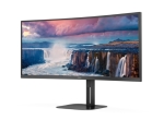 Монитор AOC CU34V5C/BK, 34" Curved 1500R VA WLED, 3440x1440@100Hz, 4ms GtG, 1ms MPRT, 300cd m/2, 3000:1, 20M:1 DCR, Adaptive Sync, FlickerFree, Low Blue Light, 5Wx2, Tilt, Height Adjust, Swivel, HDMI, DP, USB hub