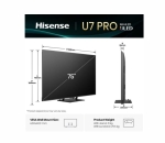 Телевизор Hisense 75"U7Q Pro, 4K Ultra HD 3840x2160, ULED, FALD, Quantum Dot, 165Hz, IPS, HDR 10+, HLG, Dolby Vision IQ, Dolby Atmos, Smart TV, WiFi 5GHz, WiFi Direct, BT, Anyview Cast,light sensor,Solar Powered Remote, 4xHDMI, 2xUSB, LAN, CI+, DVB-T2/C/S