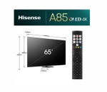 Телевизор Hisense 65" A85N, 4K UHD OLED Smart TV, 120Hz, HDMI 2.1, Game Mode Pro, AMD FreeSync Premium, Dolby Vision IQ & Atmos, Bluetooth, Alexa Built-in, Black