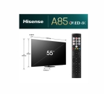 Телевизор Hisense 55`` A85N, 4K UHD OLED Smart TV, 120Hz, HDMI 2.1, Game Mode Pro, AMD FreeSync Premium, Dolby Vision IQ & Atmos, Bluetooth, Alexa Built-in, Black