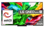 Телевизор LG 75QNED86A3A, 75" 4K QNED HDR Smart TV, 3840x2160, 120Hz Native (VRR 144Hz), DVB-T2/C/S2, Alpha 8 AI Processor, HDR 10 PRO, webOS 25 ThinQ, 4K Upscaling, WiFi 5, Dolby Vision, Bluetooth 5.1, AirPlay 2, LAN, CI, HDMI, SPDIF, Stand