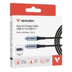 Кабел Verbatim Sync & Charge USB-C to USB-C 100W Display 120 cm
