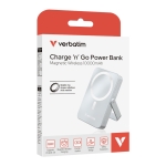 Външна батерия Verbatim Charge 'n' Go Power Bank with Stand Magnetic Wireless 10000mAh Blue