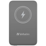 Външна батерия Verbatim MCP-10GY Power Pack 10000 mAh with UBS-C PD 20W / Magnetic Wireless Charging 15W Grey