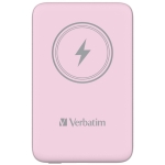 Външна батерия Verbatim MCP-10PK Power Pack 10000 mAh with UBS-C PD 20W / Magnetic Wireless Charging 15W Pink